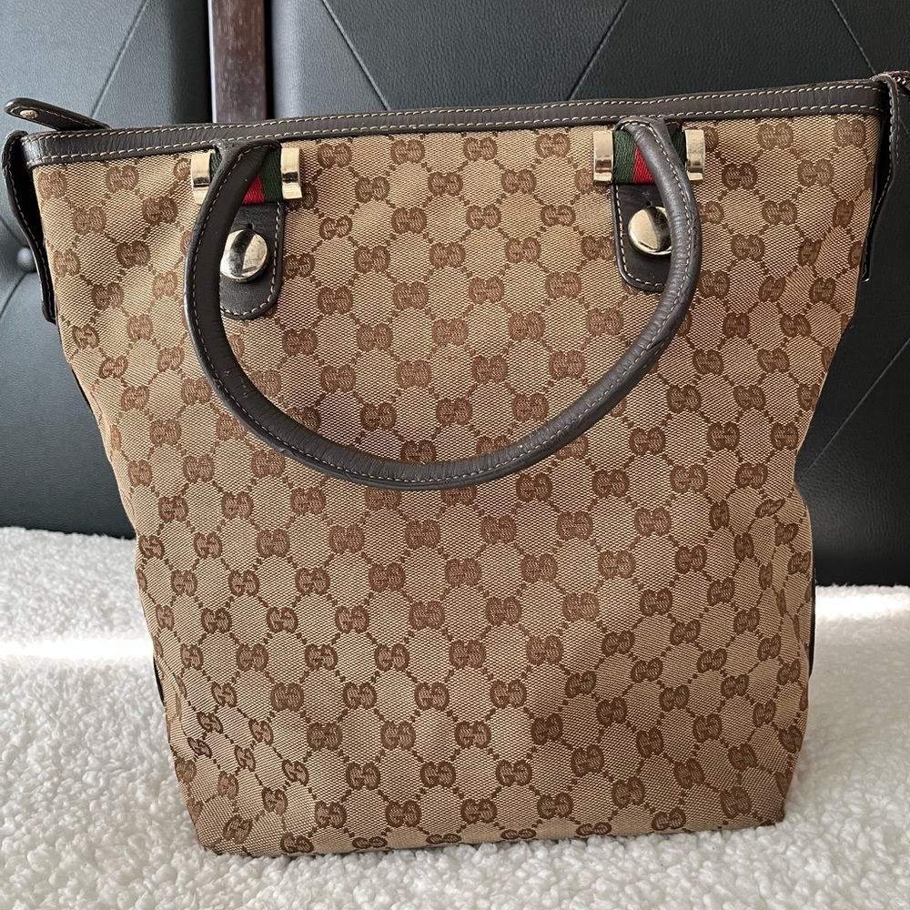 Gucci Beige and Brown GG Canvas Tote